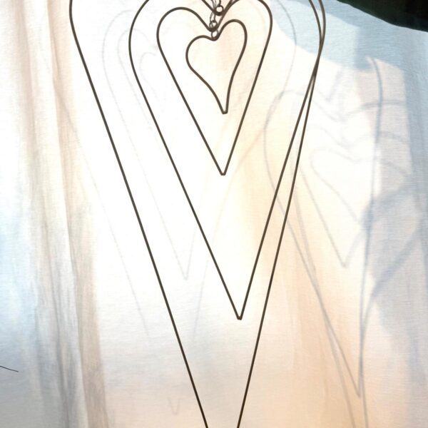 Herzförmige Dekoration aus Metalldraht, Gr. S - L