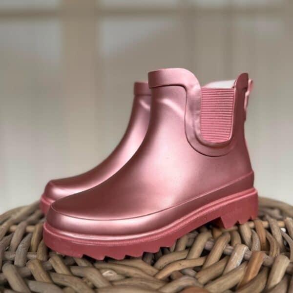 Gummistiefeletten Kinder, rosa-metallic, lila-metallic, silber,  Gr. 23-36